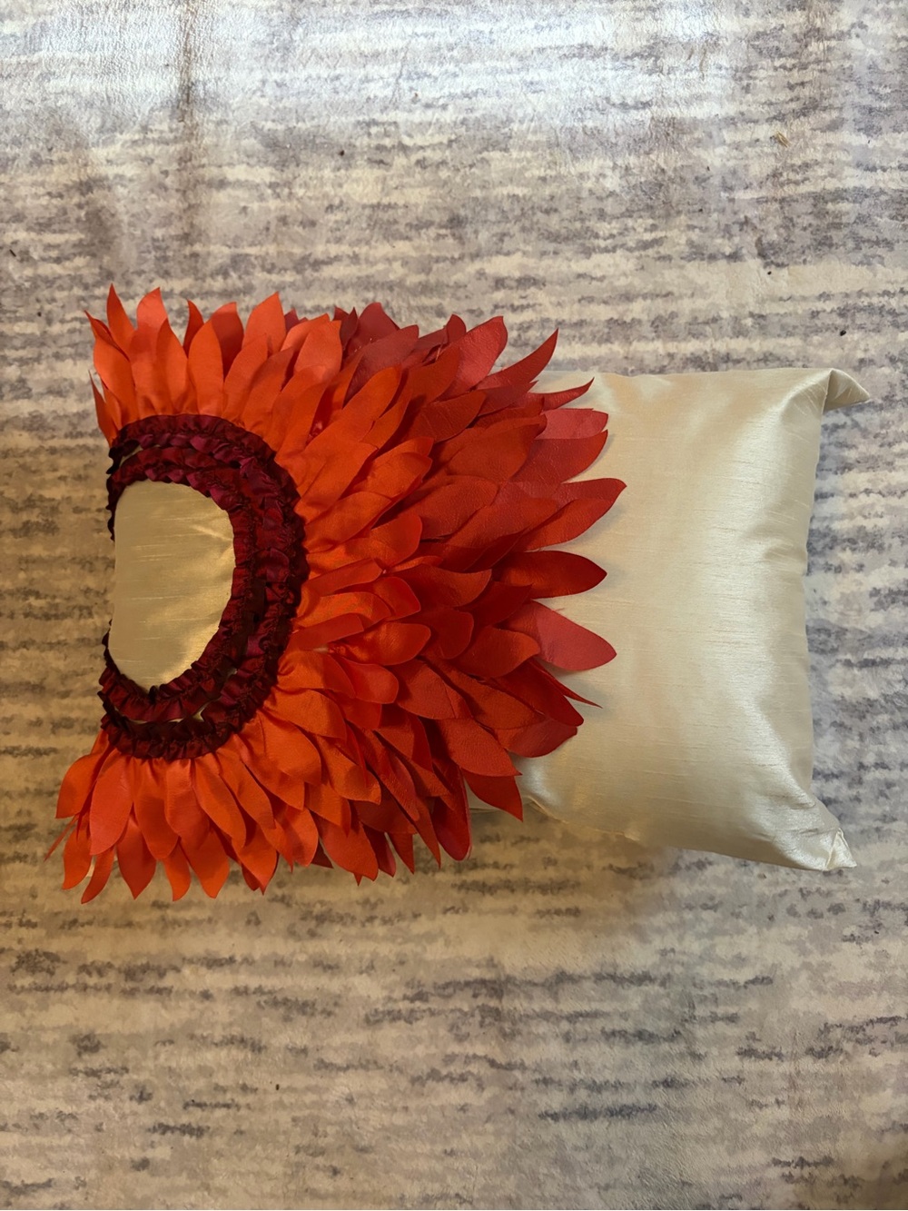 Shantung - like Gorgeous Floral Decorative Toss Pillow